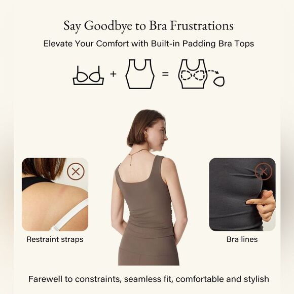 NWT OGL Eco-SkinKiss® Airy Square Neck Side Ruched Brami Tank - Black Size L - Picture 9 of 10